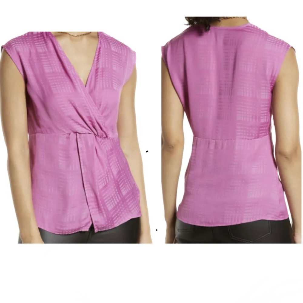 HALOGEN Twist Front Top Pink Rosebud Size Medium